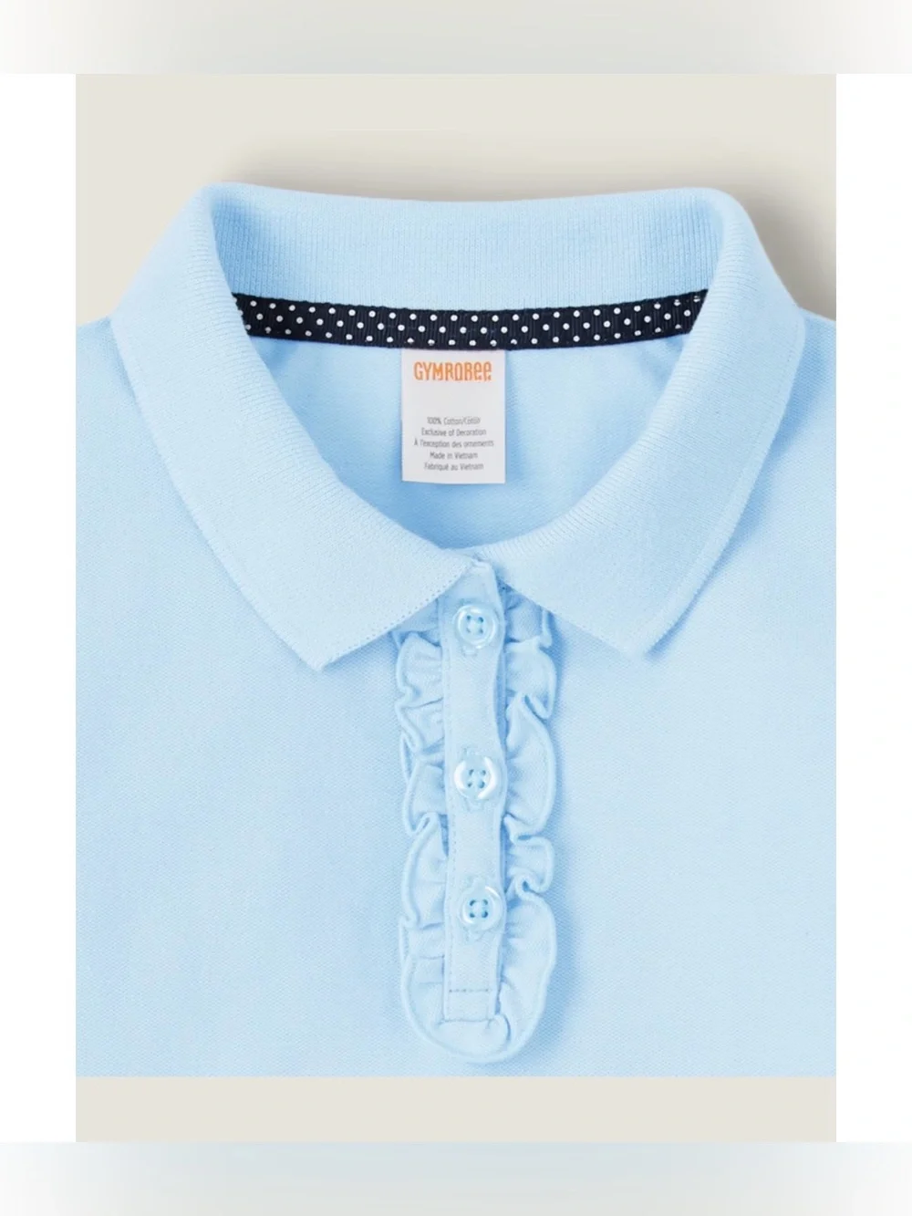 Gymboree Playproof Uniform Collection blue Ruffle Polo girls sz 10 stain resist